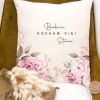 Poduszka z nadrukiem kwiatów Babciu kocham Cię!
