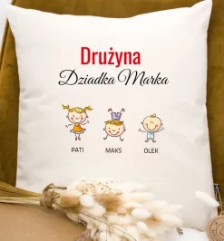 Poduszka z wnukami dla Babci / Dziadka (Twój projekt, kreator online)