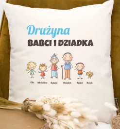 Poduszka z wnukami dla Babci / Dziadka (Twój projekt, kreator online)