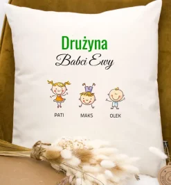 Poduszka z wnukami dla Babci / Dziadka (Twój projekt, kreator online)