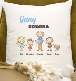 Poduszka z wnukami dla Babci / Dziadka (Twój projekt, kreator online)