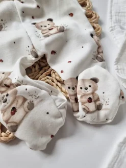 Półśpiochy niemowlęce miś z biedronką