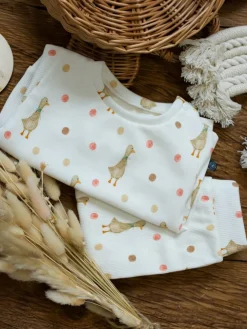 Prążkowany komplet gąski (bluza + spodnie)