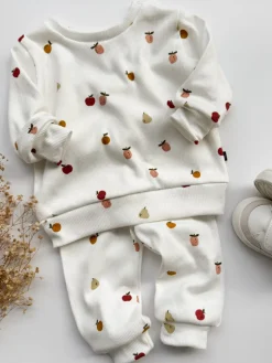 Prążkowany komplet jabłuszka (bluza + spodnie)