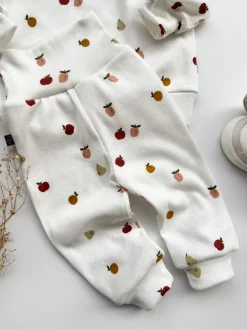 Prążkowany komplet jabłuszka (bluza + spodnie)