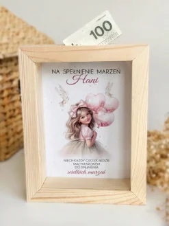 Skarbonka dla dziewczynki w dniu Komunii Świętej