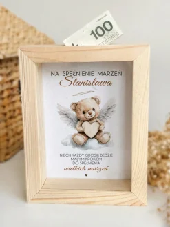Skarbonka z nadrukiem misia w dniu Chrztu Świętego