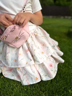 Spódniczka dla dziewczynki z falbankami polne kwiaty