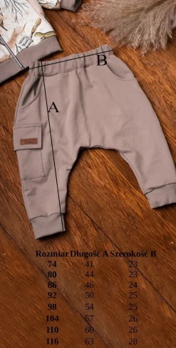 Spodnie dla chłopca typu baggy kolor beżowy