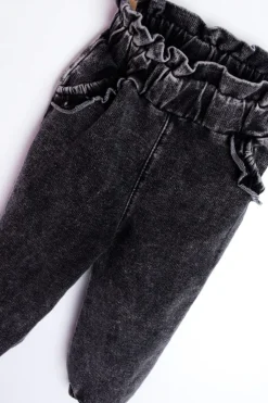 Spodnie dla dziewczynki w stylu ciemnego jeansu