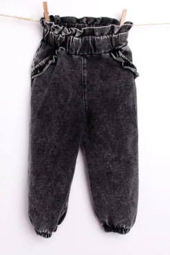 Spodnie dla dziewczynki w stylu ciemnego jeansu