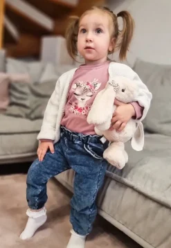Spodnie dla dziewczynki w stylu ciemnego jeansu