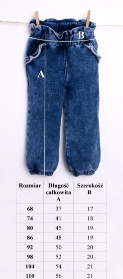 Spodnie dla dziewczynki w stylu ciemnego jeansu