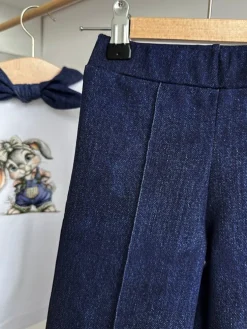 Spodnie dziewczęce dzwony imitacja jeansu