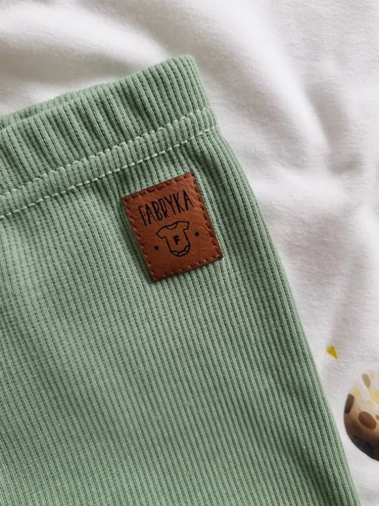 Spodnie kolarki dziecięce prążkowane pistacjowe