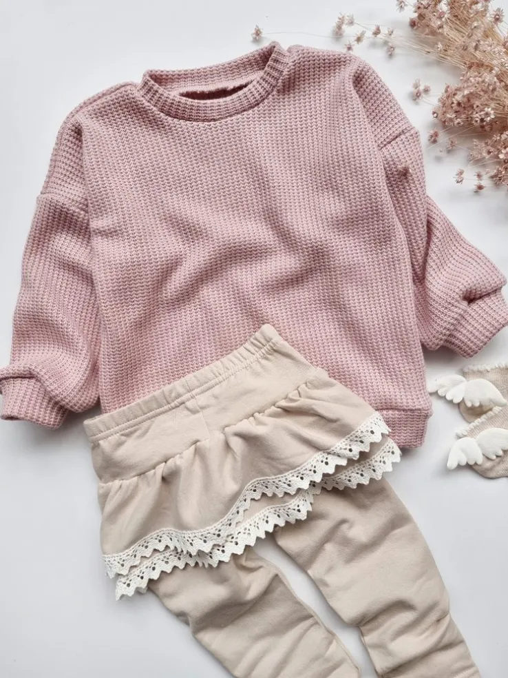 Sweter dziecięcy pudrowy róż