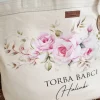 Torba MAXI z nadrukiem kwiatów i imieniem babci