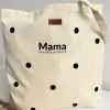 Torba w groszki z nadrukiem mama najlepsza na świecie