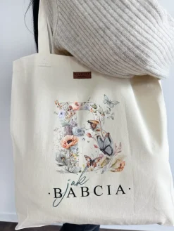 Torba z kwiatowym nadrukiem B jak Babcia