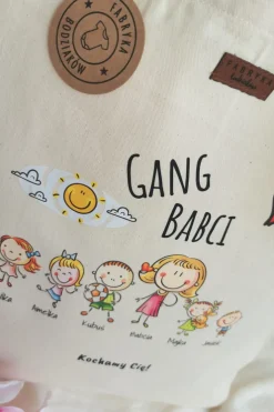 Torba z nadrukiem babci i wnuków (Twój projekt, kreator online)