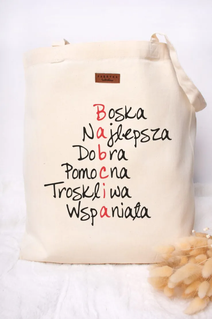 Torba z nadrukiem dla babci – krzyżówka