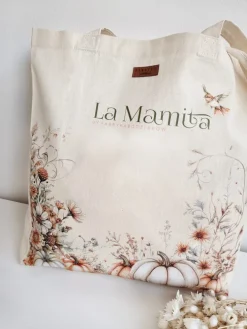 Torba z nadrukiem La Mamita kwiaty i dynie