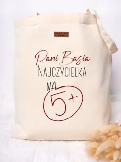 Torba z nadrukiem nauczycielka na 5+