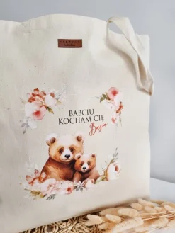 Torba z nadrukiem niedźwiadków Babciu kocham Cię