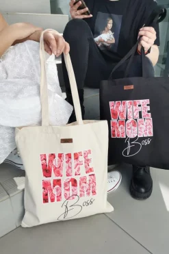 Torba z nadrukiem wife mom boss
