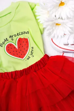 T-shirt dla dziecka z nadrukiem arbuza będę grzeczna