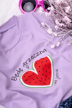 T-shirt dla dziecka z nadrukiem arbuza będę grzeczna