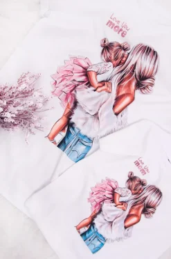 T-shirt z motywem mamy z córeczką
