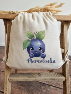 Worek dla dziecka borówka + imię