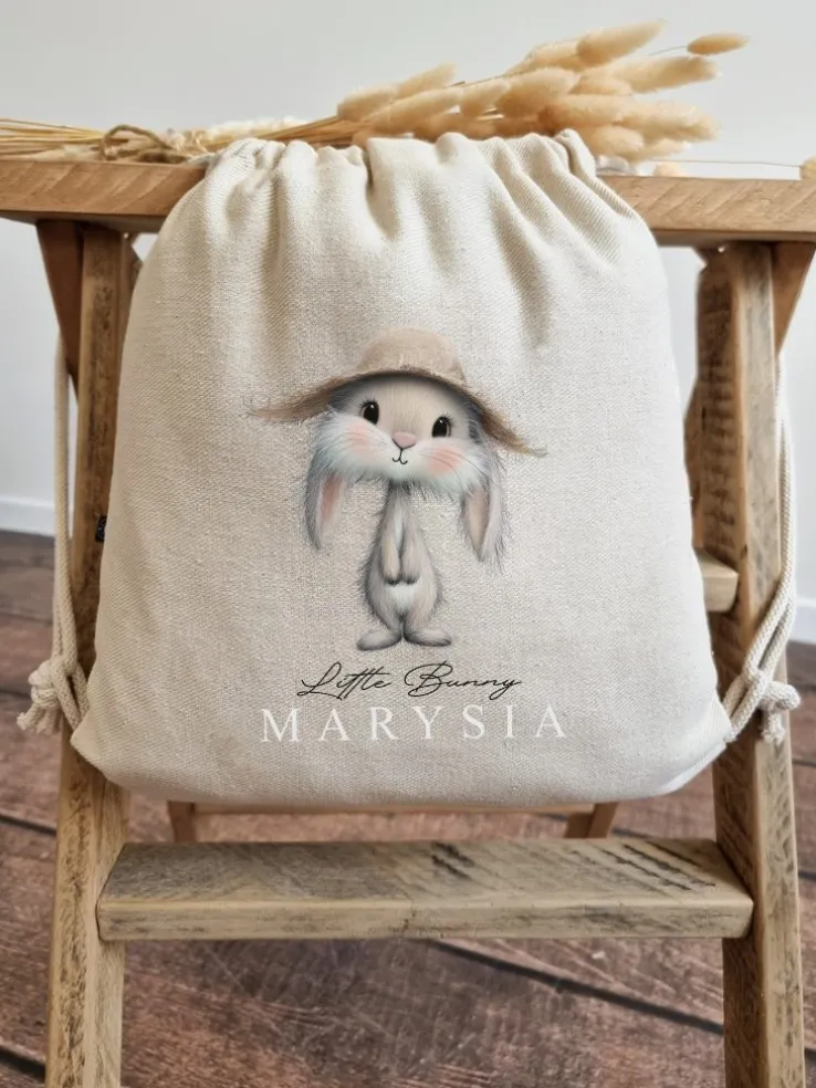 Worek dla dziecka little bunny króliś w kapeluszu + imię