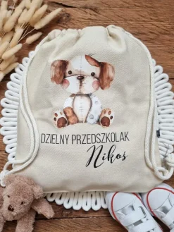 Worek dla dziecka piesek maskotka + imię
