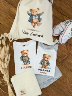 Zestaw do przedszkola 4el. z nadrukiem misia