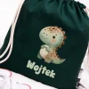 Zielony worek dla dziecka słodki dino + imię